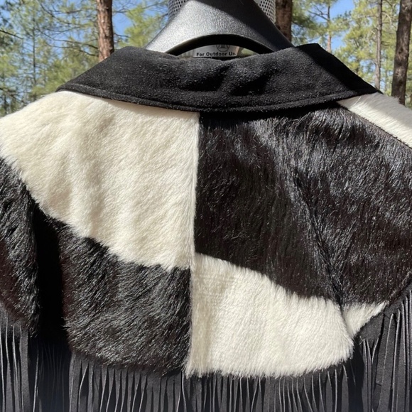 Vintage Women’s Leather Fringe Cowboy Jacket Black Small Contempo Casuals RARE - Picture 4 of 9
